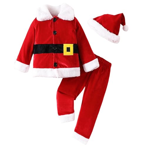 klxgMM 3pcs/Set Kids Santa Kostüm Unisex Weihnachtskostüme mit Plüschjacke, Hosen und Hut Baby -Outfit Elf für Mädchen Jungen Cosplay -Kostüm, Größe 90christmas klxgMM 3pcs/Set Kids Santa Kostüm Unisex Weihnachtskostüme mit Plüschjacke, Hosen und Hut Baby -Outfit Elf für Mädchen Jungen Cosplay -Kostüm, Größe 90christmas von klxgMM