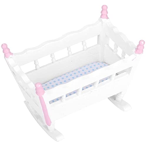 klxgMM Dollhouse Mini -Babybett, Simulation Miniaturmöbel Baby Bett Spielhaus Spielzeugverzierung für 1/12 Puppenhauszubehör klxgMM Dollhouse Mini -Babybett, Simulation Miniaturmöbel Baby Bett Spielhaus Spielzeugverzierung für 1/12 Puppenhauszubehör von klxgMM