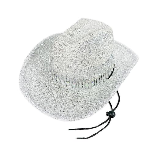 kokdid Auffälliger Kristall-Cowgirl-Hut, Brauthut, Panama-Hut für Junggesellinnenabschied, Cowgirl-Hüte für Clubs, Bühnenshows kokdid Auffälliger Kristall-Cowgirl-Hut, Brauthut, Panama-Hut für Junggesellinnenabschied, Cowgirl-Hüte für Clubs, Bühnenshows von kokdid