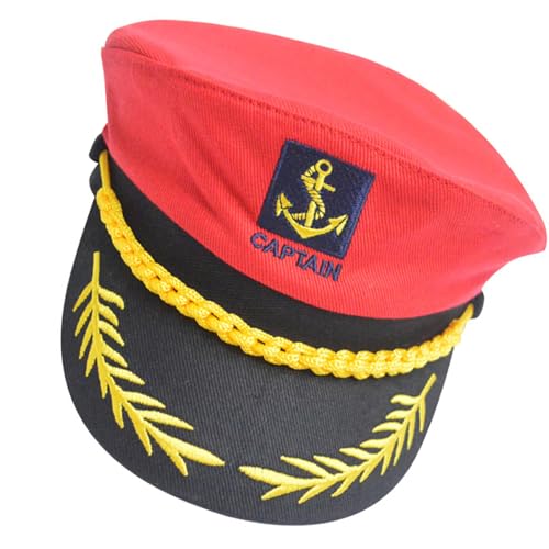 kokdid Klassischer Matrosenhut für Damen, verstellbar, bestickt, Kapitänshut, Polyester, Halloween-Kostüm kokdid Klassischer Matrosenhut für Damen, verstellbar, bestickt, Kapitänshut, Polyester, Halloween-Kostüm von kokdid