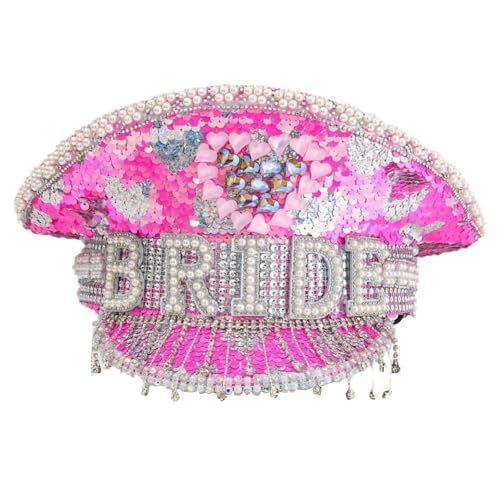 kokdid Marienhut mit Pailletten, Strasssteinen, verzierter Hut, trendiges Festival-Accessoire für Partys von kokdid