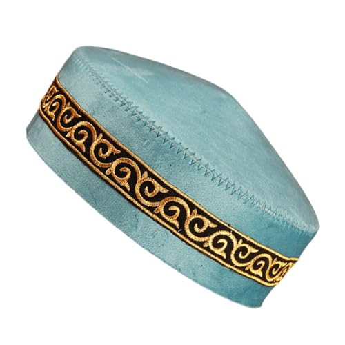 kokdid Traditionelle blaue Totenkopfmütze, weiches Polyester, Zeremonie, kulturell bestickt, Kopfbedeckung, Bühnenkostüm kokdid Traditionelle blaue Totenkopfmütze, weiches Polyester, Zeremonie, kulturell bestickt, Kopfbedeckung, Bühnenkostüm von kokdid
