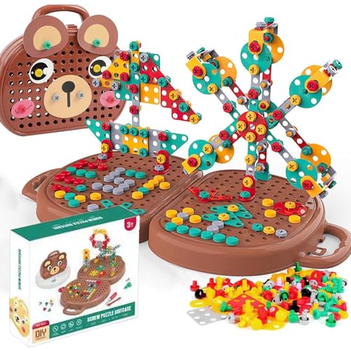 Montessori Spielzeug ab 3 Jahre, 206 Stück Bohrmaschine Kinder, Kreatives Design and Drill Baubausteine, DIY Set mit Aufbewahrungsbox Montessori Spielzeug ab 3 Jahre, 206 Stück Bohrmaschine Kinder, Kreatives Design and Drill Baubausteine, DIY Set mit Aufbewahrungsbox von Korsaot
