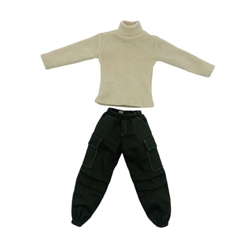 kowaku 1/6 -Skala -Action -Puppenkleidung aus Outfits Rollkragenpullover und Frachthosen Kleidung Kleidung für 12 -Zoll -BJD -Puppe, Beige von kowaku