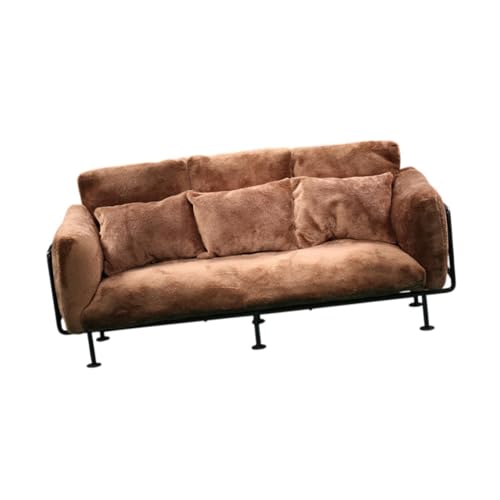 kowaku 1/6 Skala Wohnzimmer Sofa Dollhouse Decoration Doll House Accessoires Mini Sofa, Braun von kowaku