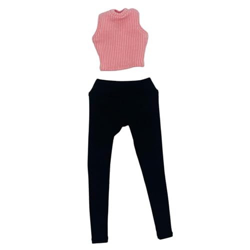 kowaku 1/6 gestrickte Weste mit Hosen verkleiden lässige grundlegende Tank -Strick -Tanktoper für 12 Zoll, Rosa von kowaku