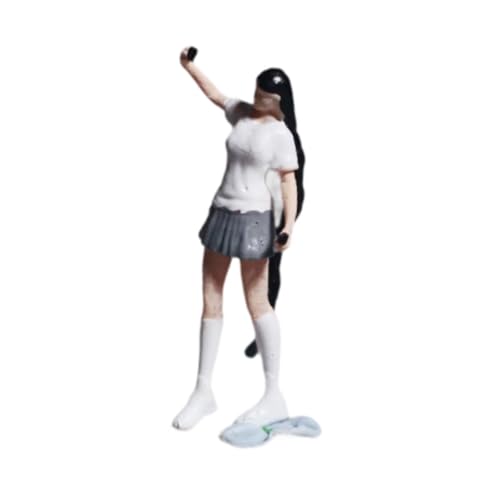 kowaku 1/64 Modell Modell Figur winzige Menschen Dioramen Landschaftsdekor, Szenenprops realistische handgemalte Figur -Mini -Puppenmodell, Weiße Top Female von kowaku