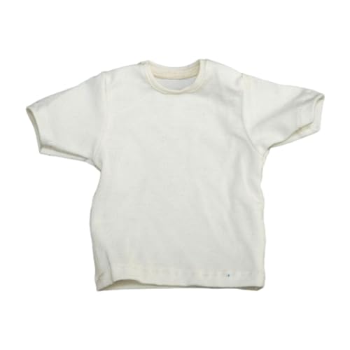 kowaku 1:6 T-Shirt mit kurzen Ärmeln, handgefertigte Puppenkleidung, Miniaturkleidung für 12-Zoll-Dress-up-Actionfiguren, Puppenmodellzubehör, Weiß von kowaku