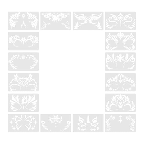 kowaku 16x Gesichtsfarbe Schablonen Face Lackvorlagen, praktische Gesichtsmalereischablonen, für Holiday Halloween, Maskerade kowaku 16x Gesichtsfarbe Schablonen Face Lackvorlagen, praktische Gesichtsmalereischablonen, für Holiday Halloween, Maskerade von kowaku
