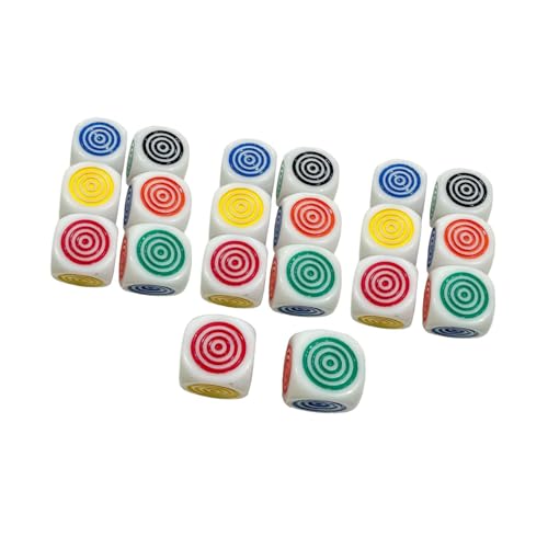 kowaku 20 Stück Spiel Würfel Set unterrichten Spielzeug tragbare Mathematikzählungskollektionen Reisespiel 16mm sechsseitig Würfel Würfel Würfel. von kowaku