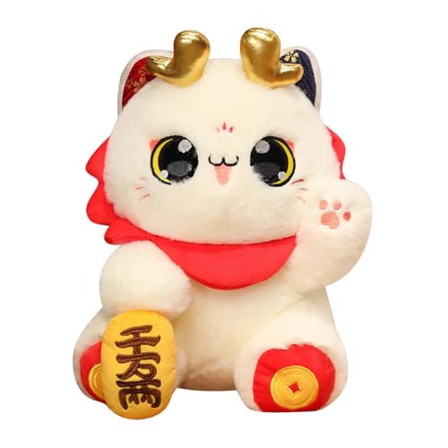 kowaku 2024 Chinesisches Neujahr Katzen-Plüschpuppe, Frühlingsfest-Geschenk, Souvenir-Geschenk, Katzenspielzeug, Chinchilla-Stofftier für Zuhause, von kowaku