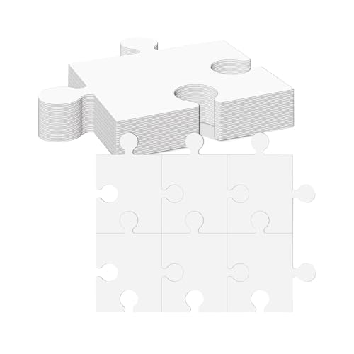 kowaku 30 x Leere weiße Puzzle-Vorlagen zum Selbermachen, Zeichenpuzzles, Zubehör für mehrere kreative Projekte, 20,3 x 22,9 cm von kowaku
