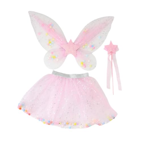 kowaku 3X Mädchen Tutu Rock und Set Kinder Rollenspiel Schmetterling Kostüme, Rosa kowaku 3X Mädchen Tutu Rock und Set Kinder Rollenspiel Schmetterling Kostüme, Rosa von kowaku