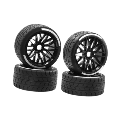 kowaku 4pcs 1: 7 Skala RC Car Tire Ersatzteile Ersatzteile auf Road Tire Reifen für RC Hobby Car Trucks, Schwarz von kowaku