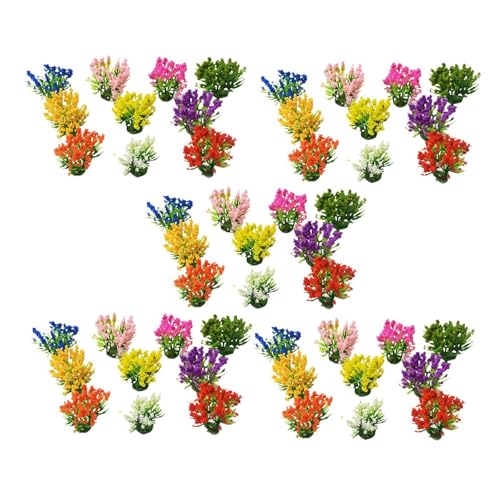 kowaku 50 Stück Miniatur Blumenarrangements für Modelllandschaften, Höhe 3cm von kowaku
