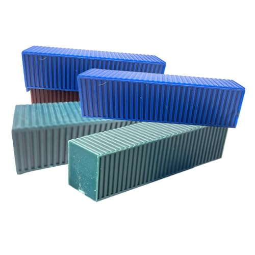 kowaku 5X Miniatur-Containermodelle Versandfrachtbox Spielzeug DIY Handwerk Simulierte Mini-Versandcontainer für Eisenbahnlandschaft, L von kowaku