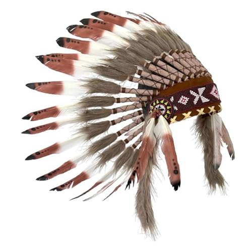 kowaku American Chief Indian Native Hut Feather Headtress für Carnival Mardi Gras von kowaku