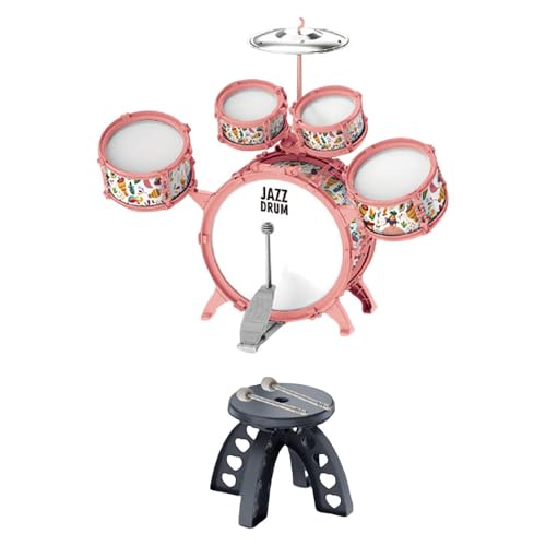 kowaku Anfänger Kinder Trommel Set mit Hocker Musikinstrument Entwicklung Spielzeug Sensorisches Spielzeug für Geburtstagsgeschenk Kinder Kindergarten, Rosa kowaku Anfänger Kinder Trommel Set mit Hocker Musikinstrument Entwicklung Spielzeug Sensorisches Spielzeug für Geburtstagsgeschenk Kinder Kindergarten, Rosa von kowaku