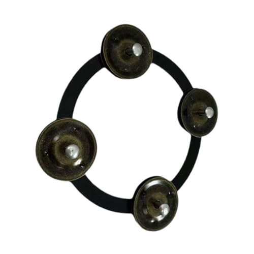 kowaku Becken Hi Hat Tamburin, Einreihig, Mehrzweck, für Schlagzeuger, Heller Klang mit Glocken, für Ensemble, Kinder, Erwachsene, Party, KTV, Schwarz von kowaku