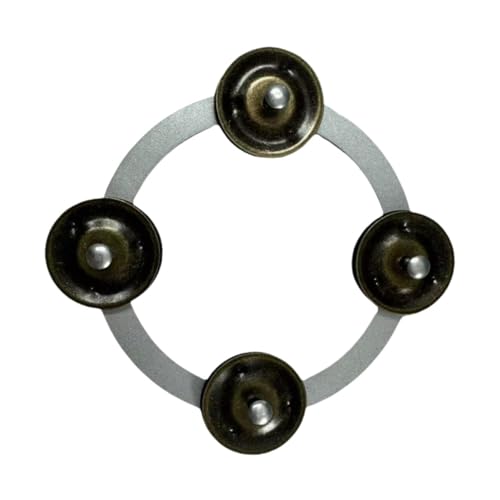 kowaku Becken Hi Hat Tamburin, Einreihig, Mehrzweck, für Schlagzeuger, Heller Klang mit Glocken, für Ensemble, Kinder, Erwachsene, Party, KTV, Silber von kowaku
