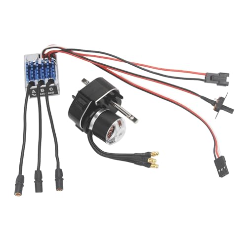 kowaku Bürstenloser Motor -Metall -Getriebe ESC -Kit Elektrischer Geschwindigkeitsregler für 1/12 RC -Auto Austauschbar 23222600KV Motor für MN99S MN78, Black T von kowaku