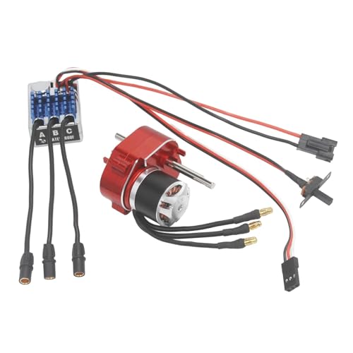 kowaku Bürstenloser Motor -Metall -Getriebe ESC -Kit Elektrischer Geschwindigkeitsregler für 1/12 RC -Auto Austauschbar 23222600KV Motor für MN99S MN78, Rot Sm3.0 von kowaku