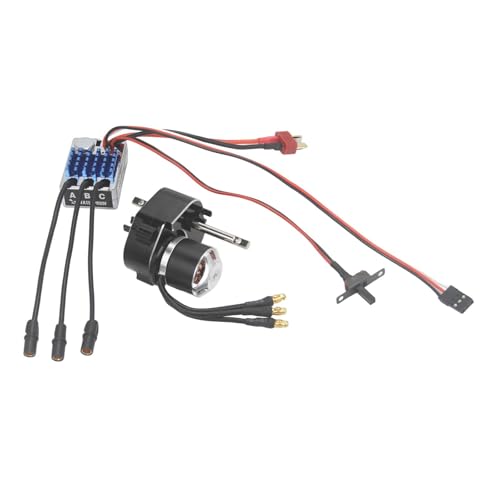 kowaku Bürstenloser Motor -Metall -Getriebe ESC -Kit Elektrischer Geschwindigkeitsregler für 1/12 RC -Auto Austauschbar 23222600KV Motor für MN99S MN78, Schwarz Sm3.0 von kowaku