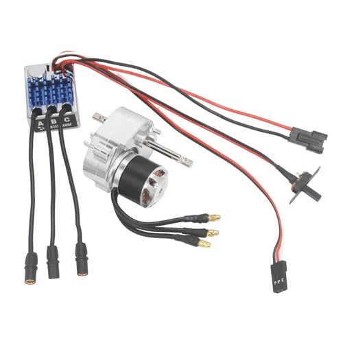 kowaku Bürstenloser Motor -Metall -Getriebe ESC -Kit Elektrischer Geschwindigkeitsregler für 1/12 RC -Auto Austauschbar 23222600KV Motor für MN99S MN78, Silber Sm3.0 von kowaku