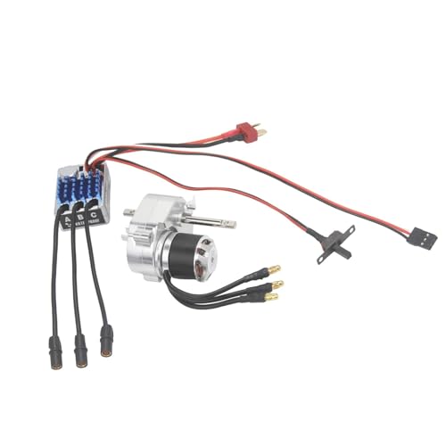 kowaku Bürstenloser Motor -Metall -Getriebe ESC -Kit Elektrischer Geschwindigkeitsregler für 1/12 RC -Auto Austauschbar 23222600KV Motor für MN99S MN78, Silver T von kowaku