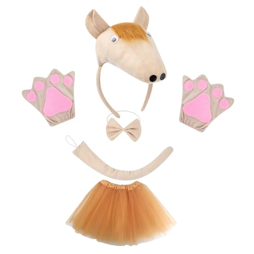 kowaku Cartoon Horse Kostümfoto Requisiten Cosplay -Set für Familienparty dramatisches Spiel von kowaku