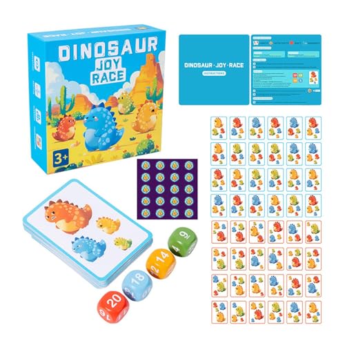 kowaku Dinosaurier -Bildkarten passen Spiel -Flash -Karten mit Vier Würfel -Bildungsspielzeugen für Kleinkinder an von kowaku