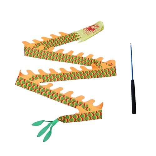 kowaku Drachenband-Tanzband, Streamer-Dekoration, künstlerische Bänder, Drachen-Poi, Drachen-Tanzband, Poi für Kinder und Erwachsene, Schuppiger Drache von kowaku