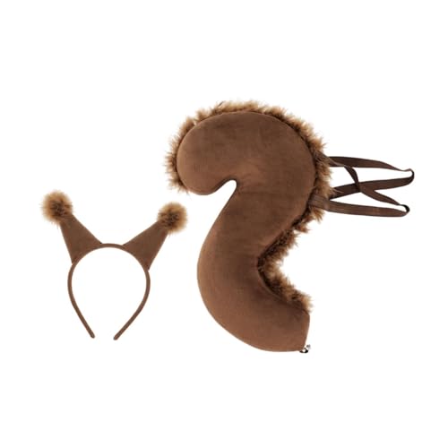 kowaku Eichhörnchen-Ohren und Schwanz-Set, Cosplay-Haarreif für Maskerade, Halloween, Geburtstag, Braun kowaku Eichhörnchen-Ohren und Schwanz-Set, Cosplay-Haarreif für Maskerade, Halloween, Geburtstag, Braun von kowaku