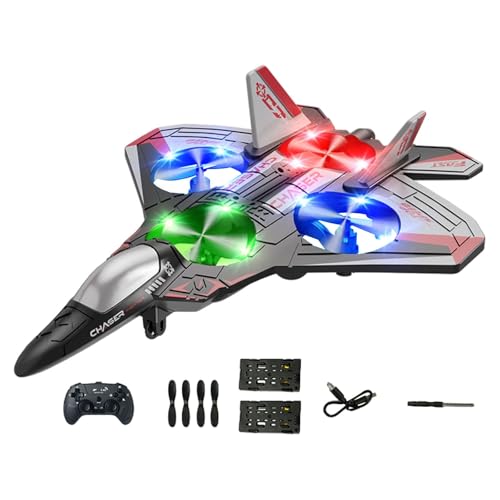 kowaku Fernbedienung Flugzeug Outdoor Fliegen Spielzeug Geschenke Einstellbare Geschwindigkeit mit Licht, Rot von kowaku