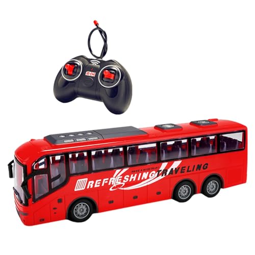 kowaku Ferngesteuerter Bus, Fahrzeug im Maßstab 1:30, Spielzeug für Kinder, Jungen und Mädchen, elektrischer RC-Stadtbus, Rot von kowaku