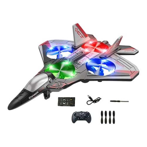 kowaku Ferngesteuerter Flugzeugjäger 360° Roll Flying Helicopter mit bunten Lichtern, Rot kowaku Ferngesteuerter Flugzeugjäger 360° Roll Flying Helicopter mit bunten Lichtern, Rot von kowaku