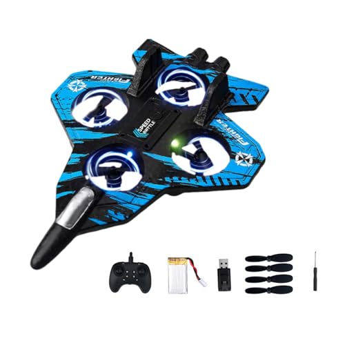 kowaku Ferngesteuertes Flugzeug, RC-Flugzeug, RC-Segelflugzeug, 360°-Drehung, Outdoor-Flugspielzeug mit bunten LED-Lichtern, Geschenk für von, B Blue kowaku Ferngesteuertes Flugzeug, RC-Flugzeug, RC-Segelflugzeug, 360°-Drehung, Outdoor-Flugspielzeug mit bunten LED-Lichtern, Geschenk für von, B Blue von kowaku