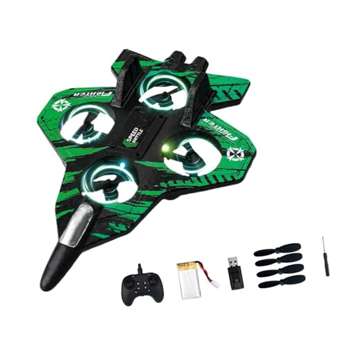 kowaku Ferngesteuertes Flugzeug, RC-Flugzeug, RC-Segelflugzeug, 360°-Drehung, Outdoor-Flugspielzeug mit bunten LED-Lichtern, Geschenk für von, B Green kowaku Ferngesteuertes Flugzeug, RC-Flugzeug, RC-Segelflugzeug, 360°-Drehung, Outdoor-Flugspielzeug mit bunten LED-Lichtern, Geschenk für von, B Green von kowaku