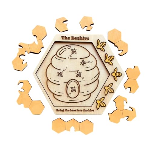 kowaku Hexagon -Puzzle für Kinder Erwachsene Holz -Puzzle - Verbesserung Kinder Hand auf Fähigkeit Kunsthandwerk Eltern Kinderspiele Requisiten von kowaku