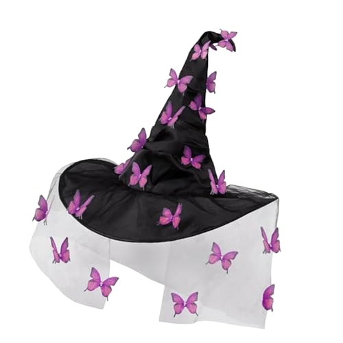 kowaku Hexenhut-Neuheit für Frauen, Make-up-Requisiten, Hexenkostüm-Hut, Gothic, für Club-Kostümparty, Gastgeschenk, Bühnenauftritt, Lila von kowaku