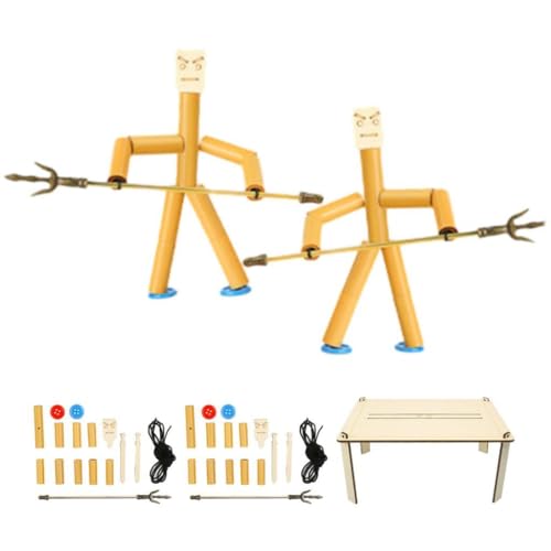 kowaku Holz-Bots-Kampfspiel, Holzzaun-Puppenspiel, Desktop-Thread-Marionettenspiel Zwei-Spieler-Kampf für Kinder von kowaku