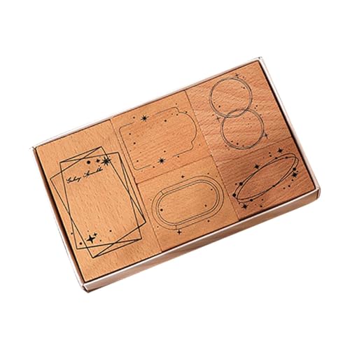 kowaku Holzstempel Stempel Holzstempel Tagebuchstempel mit Aufbewahrungsbox für Journal Scrapbooking, Style A kowaku Holzstempel Stempel Holzstempel Tagebuchstempel mit Aufbewahrungsbox für Journal Scrapbooking, Style A von kowaku