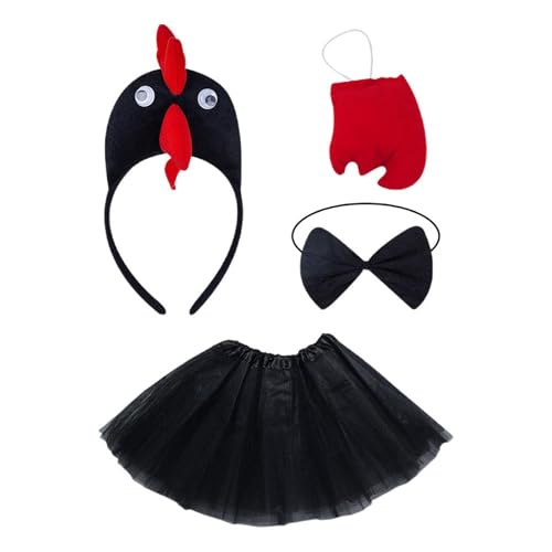 kowaku Hühnerkostüm Set Cute for Girls Tüllrock für Cosplay Thanksgiving Party, Schwarz von kowaku