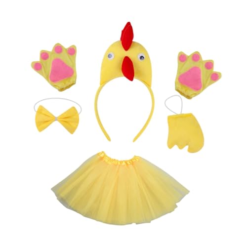 kowaku Huhn Tier Kostüm 5 Teile/Satz Niedlichen Tüllrock für Party Cosplay Prop Mädchen, Gelb kowaku Huhn Tier Kostüm 5 Teile/Satz Niedlichen Tüllrock für Party Cosplay Prop Mädchen, Gelb von kowaku