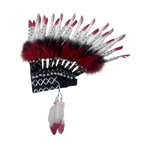 kowaku Indische Hutfeder -Kopfschmuck für Party Halloween Carnival Cosplay Tanz Show, Kunstpelz von kowaku