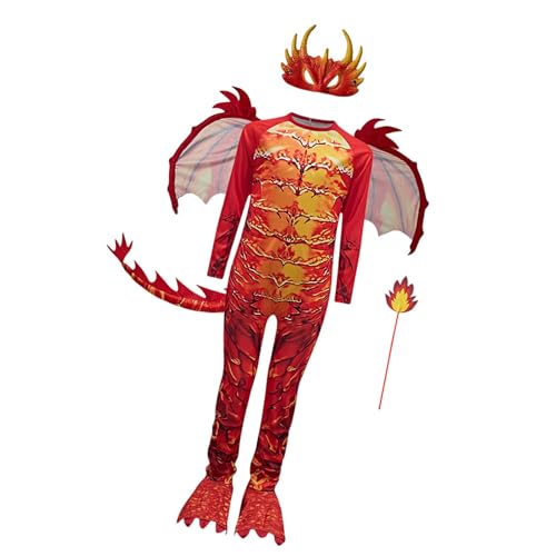 kowaku Jungen Dragon Kostüm Set Mehrzweck für Rollenspiele Abenteuer roten Jumpsuit, Größe XL kowaku Jungen Dragon Kostüm Set Mehrzweck für Rollenspiele Abenteuer roten Jumpsuit, Größe XL von kowaku