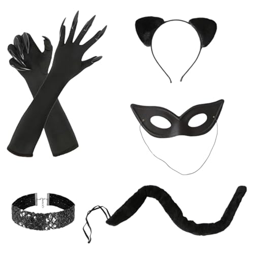 kowaku Katzenkostüm für Mädchen, Katzen-Cosplay-Kostüm, Zubehör für Halloween-Festivals kowaku Katzenkostüm für Mädchen, Katzen-Cosplay-Kostüm, Zubehör für Halloween-Festivals von kowaku