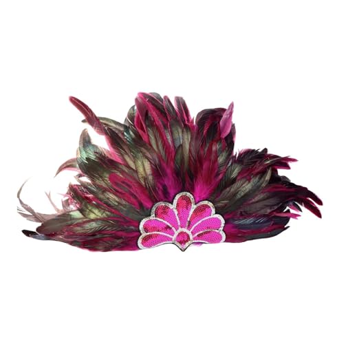 kowaku Künstlicher Federkopfschmuck Indianerhut für Aufführung Karneval Cosplay Party, Rose Rot kowaku Künstlicher Federkopfschmuck Indianerhut für Aufführung Karneval Cosplay Party, Rose Rot von kowaku