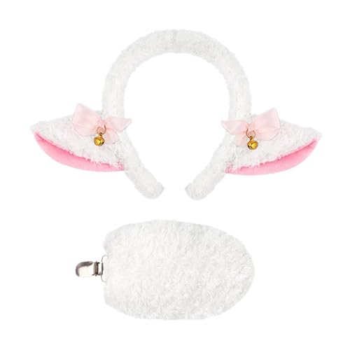 kowaku Lammohren und Schwanz mit Bowknot niedlich, Weiß kowaku Lammohren und Schwanz mit Bowknot niedlich, Weiß von kowaku
