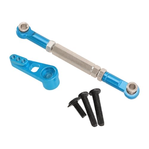 kowaku Lenkservoarm (25T) Lenkverbindungsstange, einstellbare Länge, hochfeste Metallzugstange für 104002 1/10 RC-Upgradeteil, Blau von kowaku